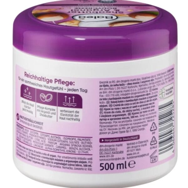 Crème corps beurre de karité & huile d'argan, 500 ml – Image 2