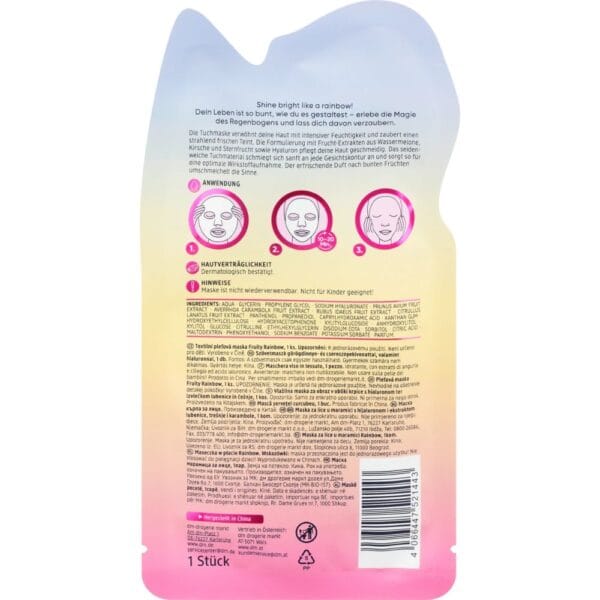 Masque en feuille Fruity Rainbow, 1 pc – Image 2