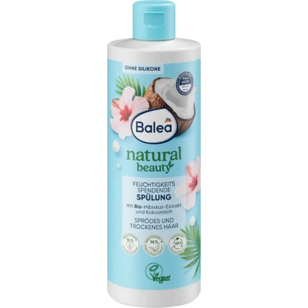 Après-shampooing Natural Beauty, extrait d'hibiscus biologique et lait de coco, 350 ml
