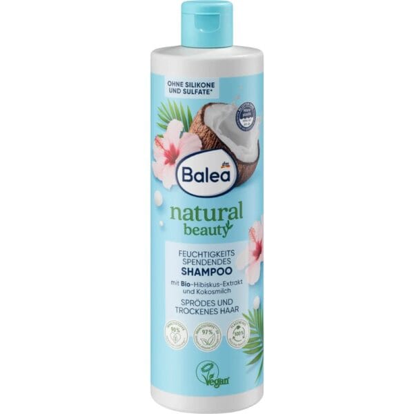 Shampoing à l'extrait d'hibiscus biologique et au lait de coco, beauté naturelle, 400 ml