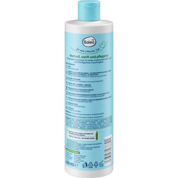Shampoing à l'extrait d'hibiscus biologique et au lait de coco, beauté naturelle, 400 ml – Image 3
