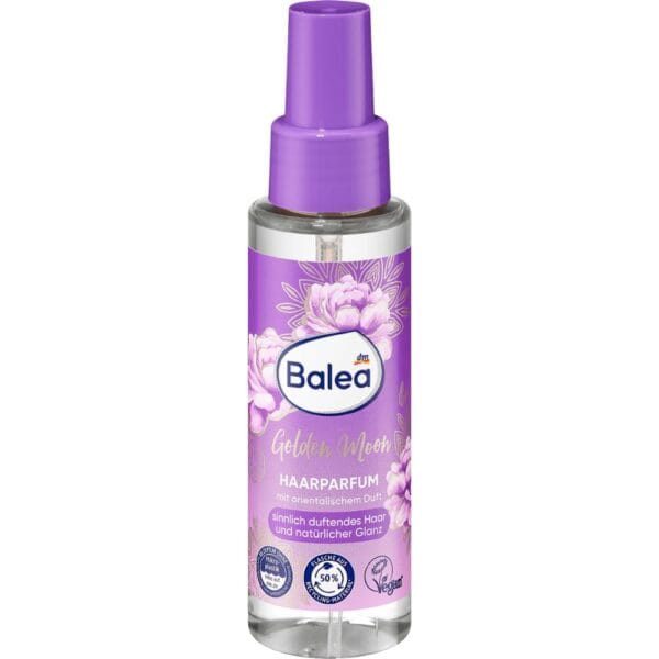 Parfum capillaire Balea Golden Moon – spray cheveux vegan